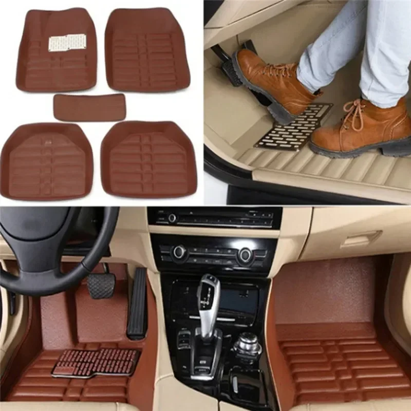 5pcs Premium Easy Clean Waterp - Car Floor Mats Universal Waterproof Leather review and price