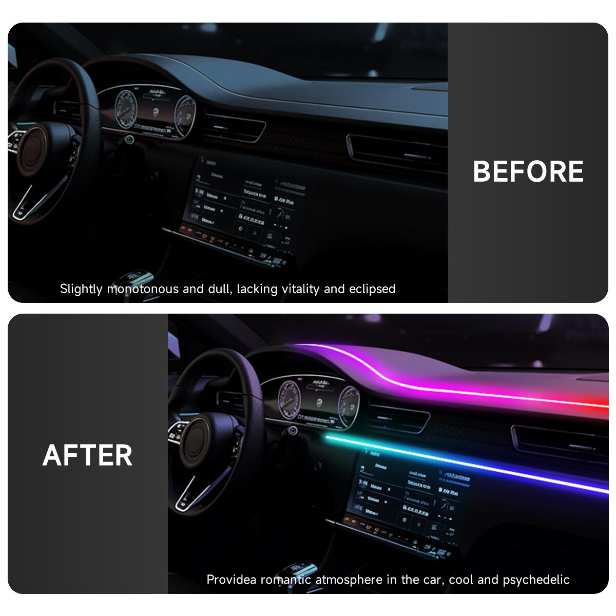 Car USB 64 Colors Acrylic Stri - Led Ambient Interior Car Lights App Control review and price