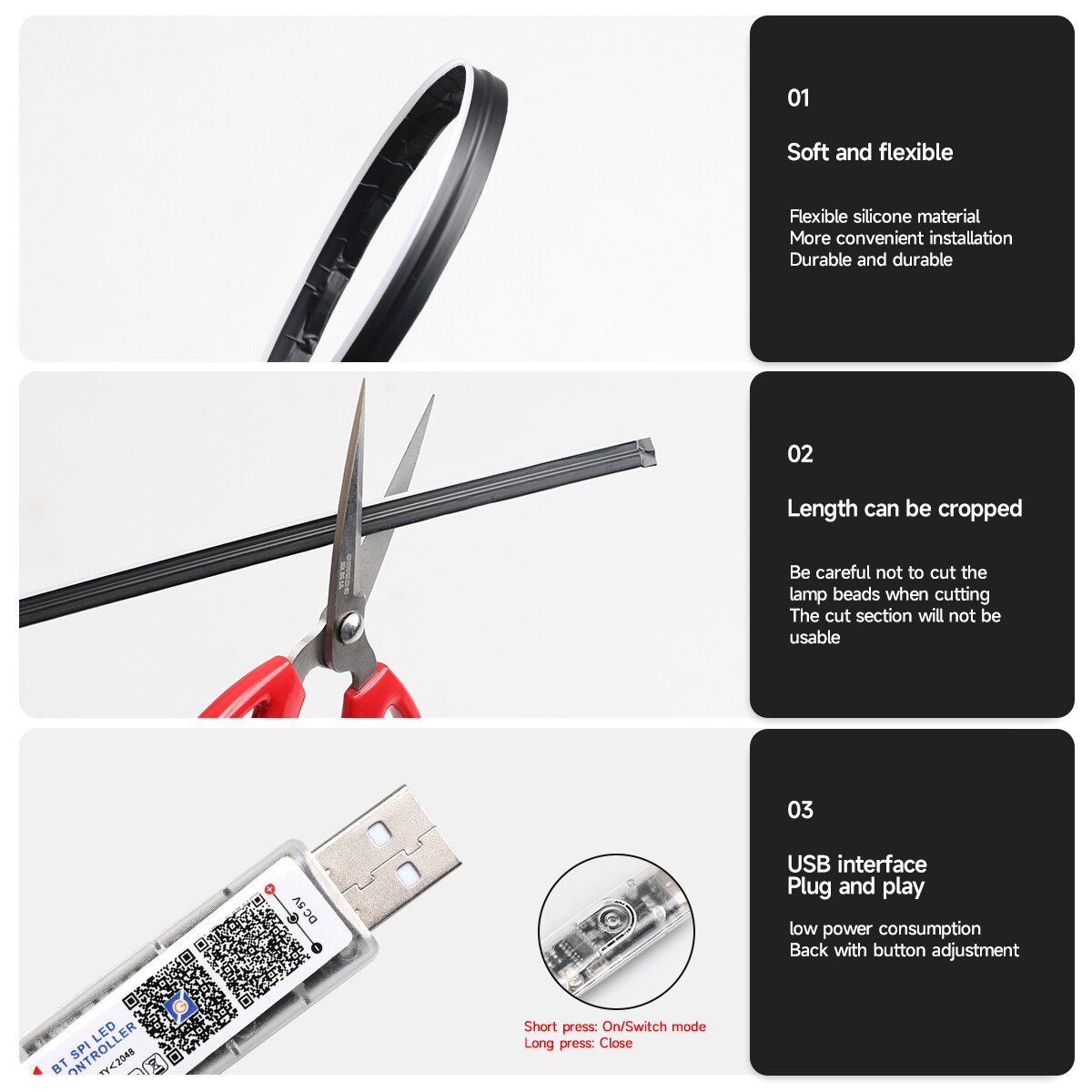 Car USB 64 Colors Acrylic Stri - Led Ambient Interior Car Lights App Control review and price