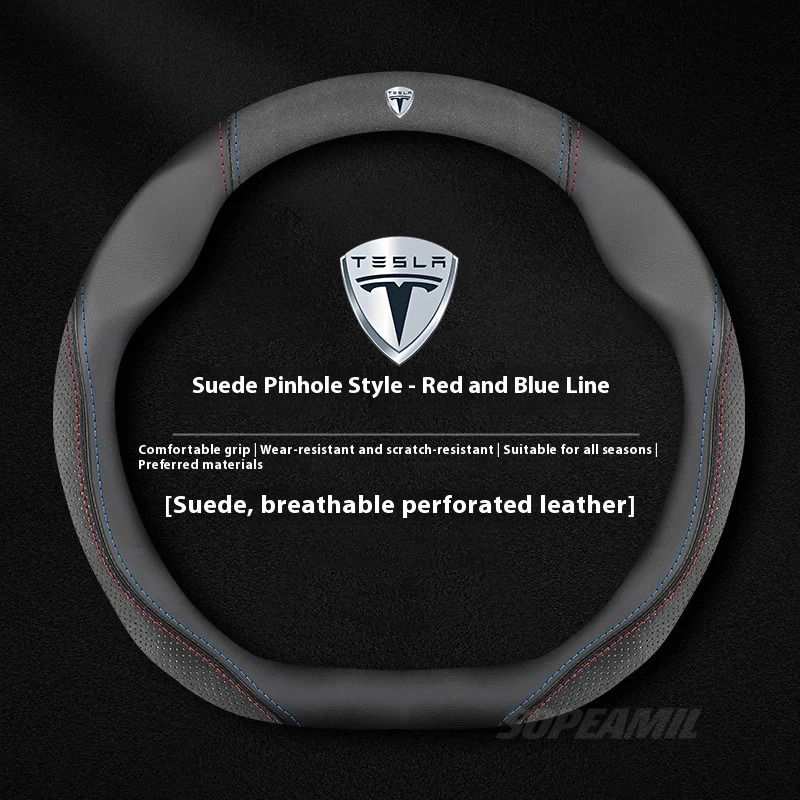 Tesla Model 3 Model Y Model S  - Car Steering Wheel Cover Anti Slip Breathable review and price