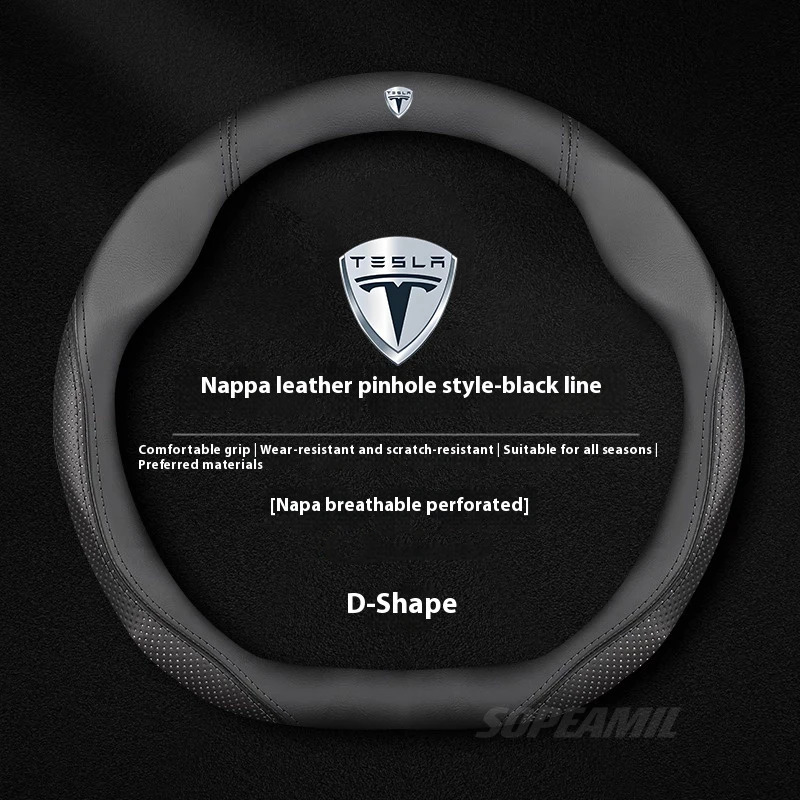 Tesla Model 3 Model Y Model S  - Car Steering Wheel Cover Anti Slip Breathable review and price