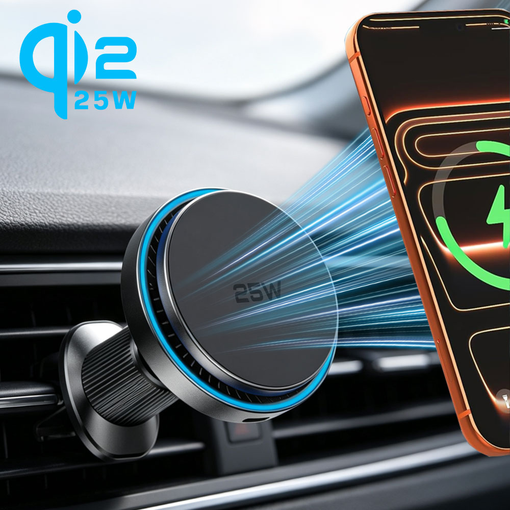 Car QI2 25W Magnetic Wireless  - Magnetic Phone Holder For Car Vent review and price