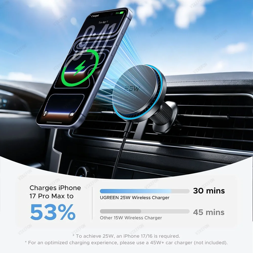 Car QI2 25W Magnetic Wireless  - Magnetic Phone Holder For Car Vent review and price
