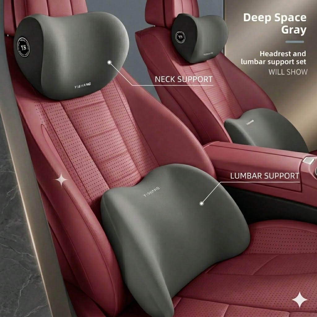 Car Headrest & Lumbar Support  - Memory Foam Car Neck Pillow Lumbar Support review and price